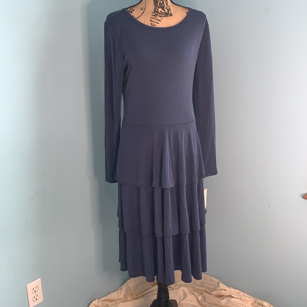 NWT LuLaRoe XL Georgia tiered dress. Blue